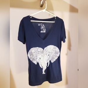 Punch Trunk Love elephant tee, size XL womens, navy